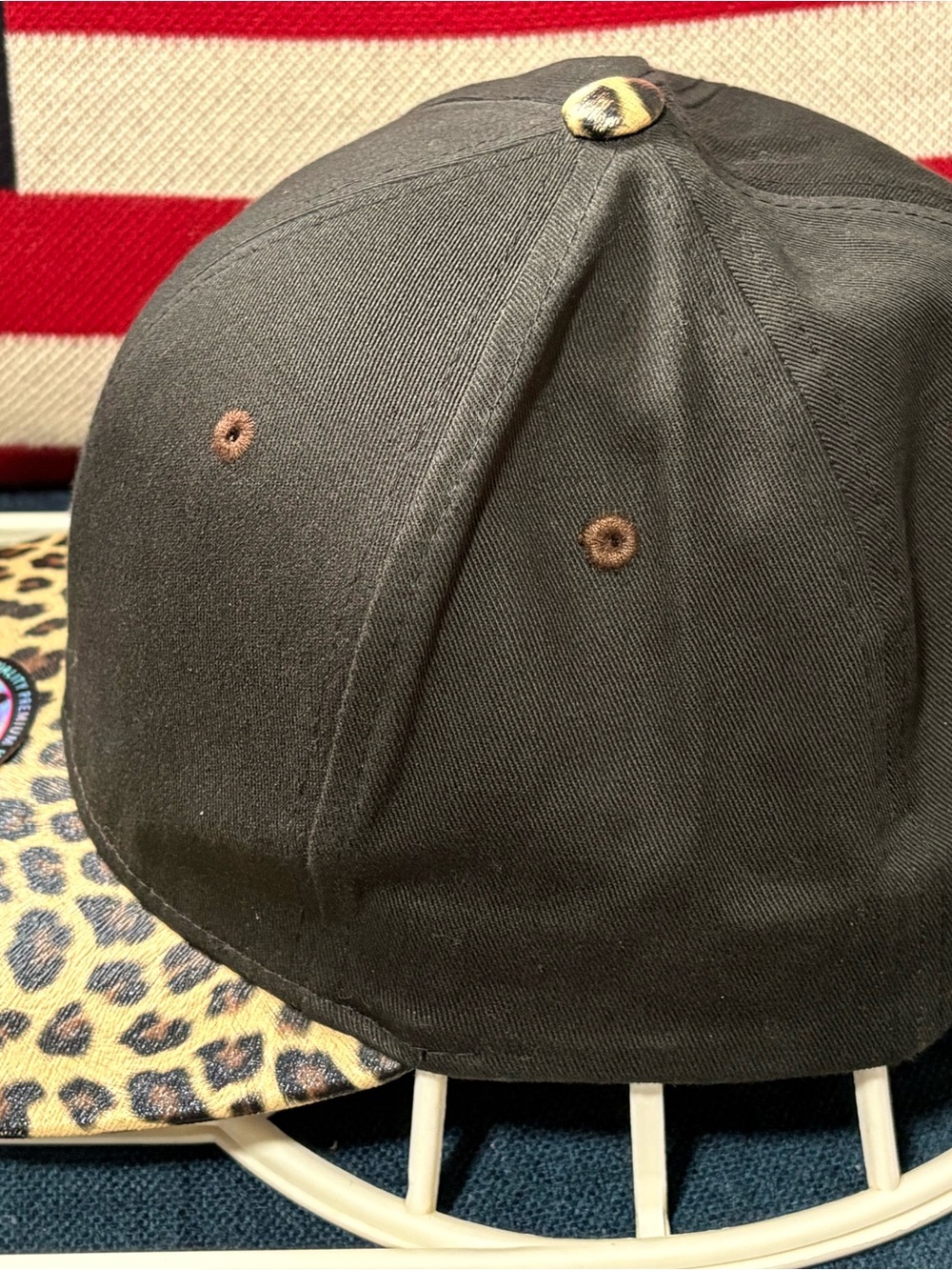 Pit Bull Leopard Print Brim Baseball Cap - Black & Leopard - Picture 6 of 10